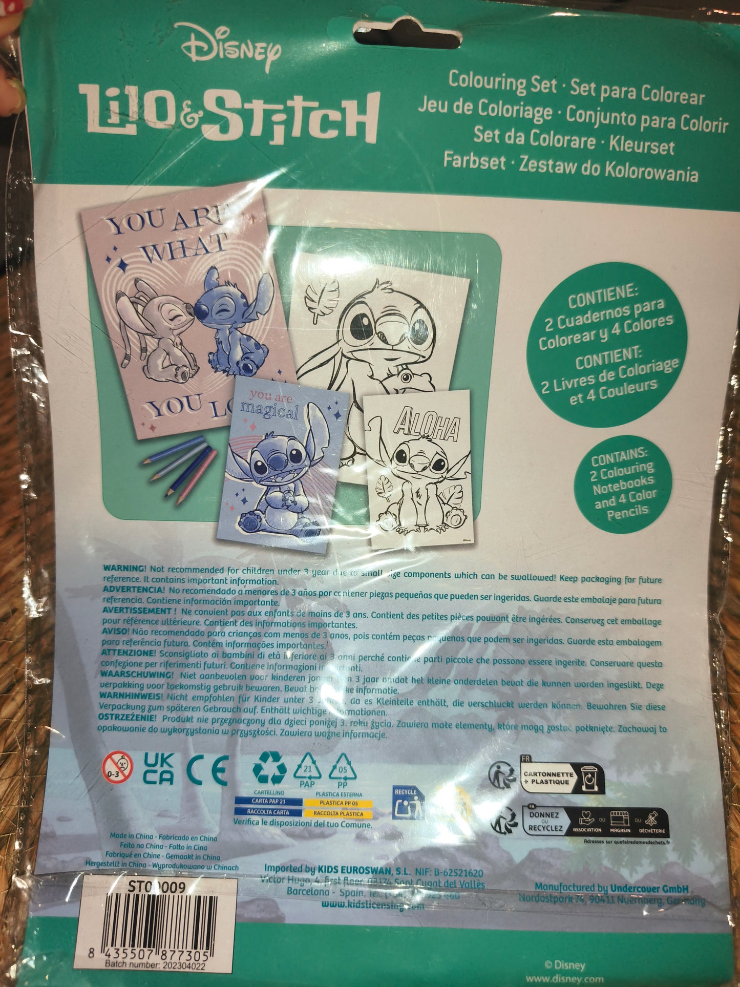 Set para Colorear Stitch Infantil con Lápices