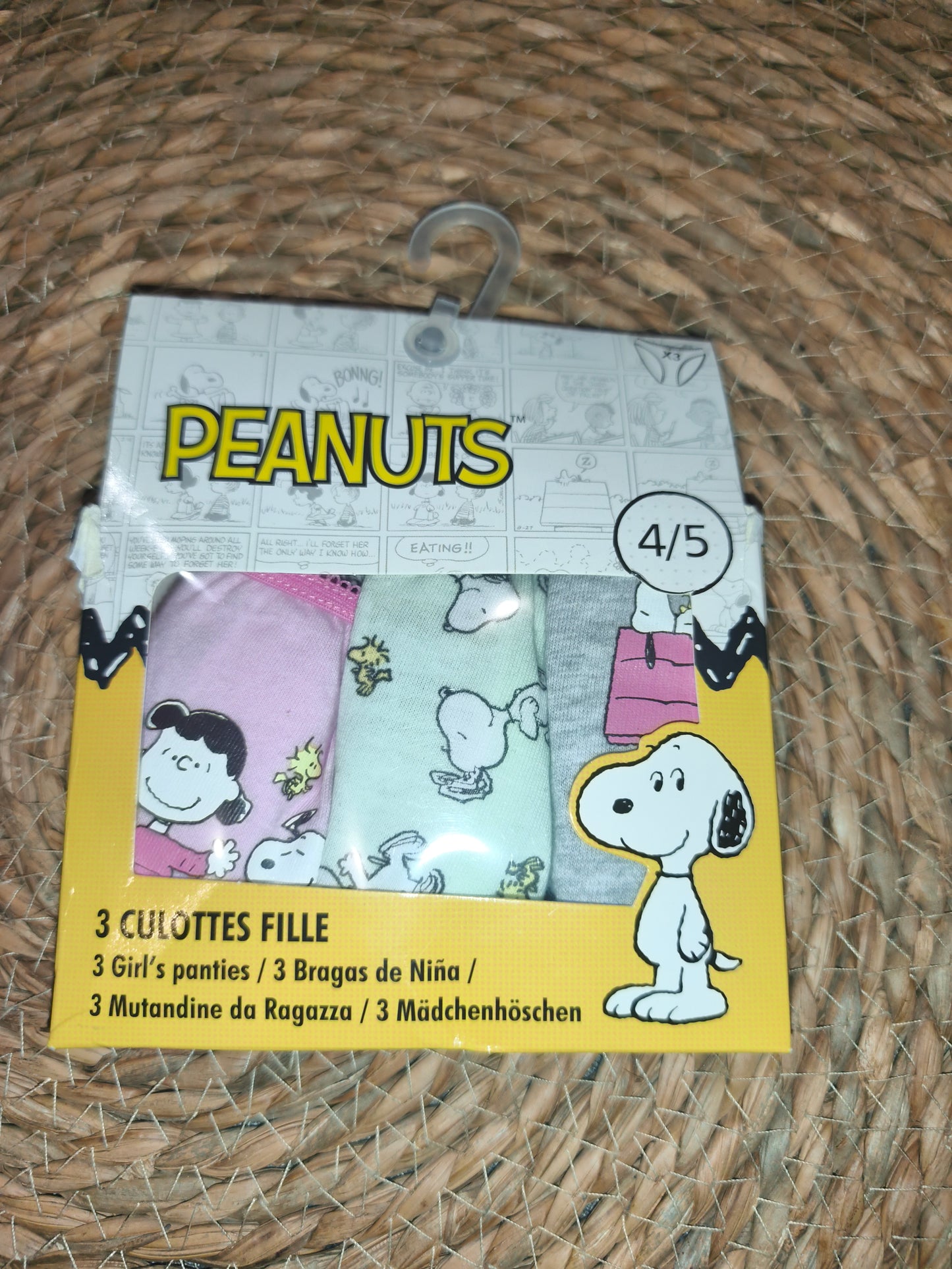 Pack 3 Braguitas Snoopy Niña Algodón Ropa Interior Infantil Peanuts