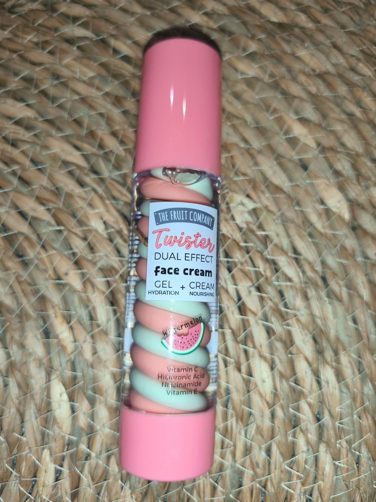Crema facial The Fruit Company Twister sandía – Gel + crema hidratante dual effect