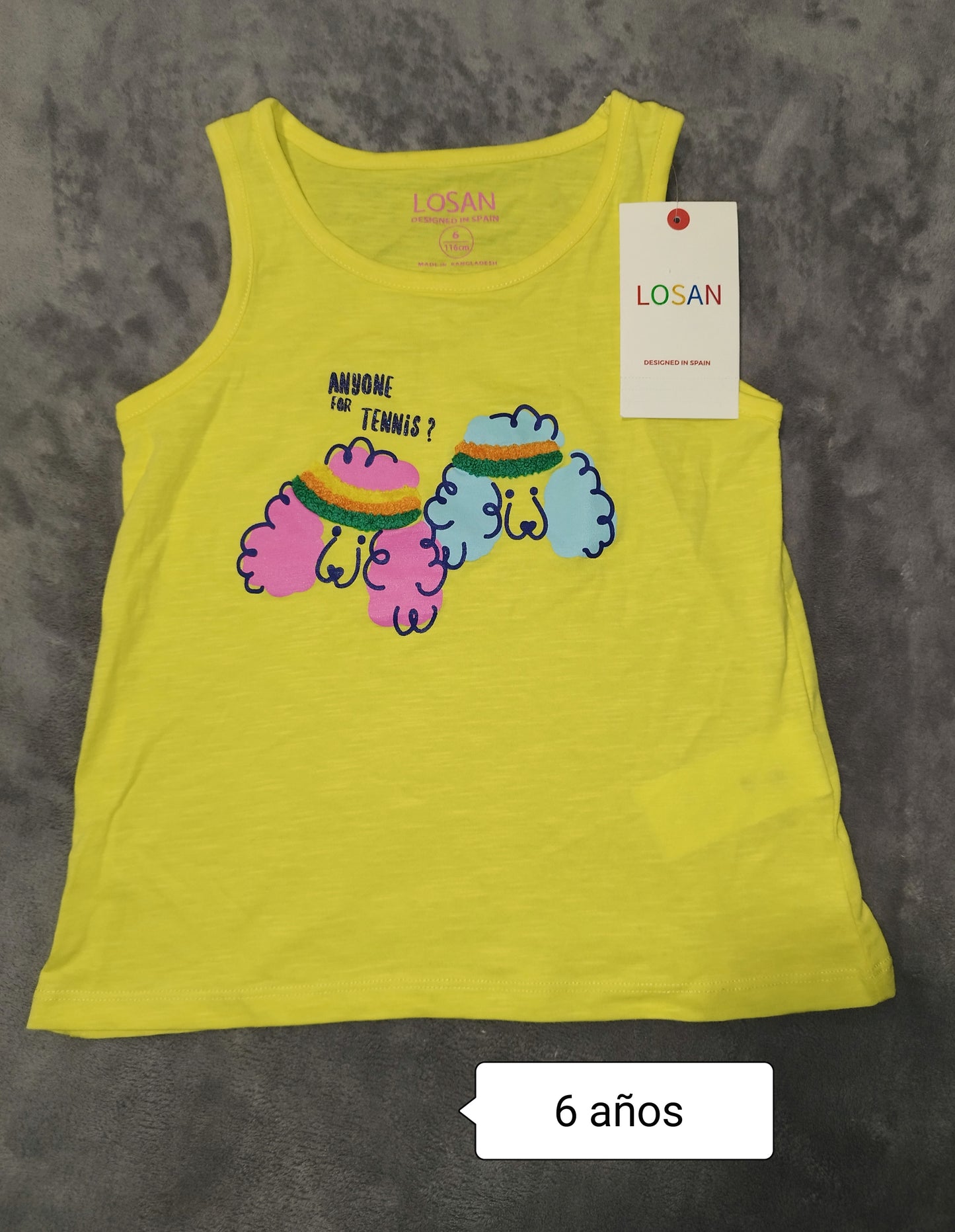 Camiseta niña LOSAN amarilla tirantes