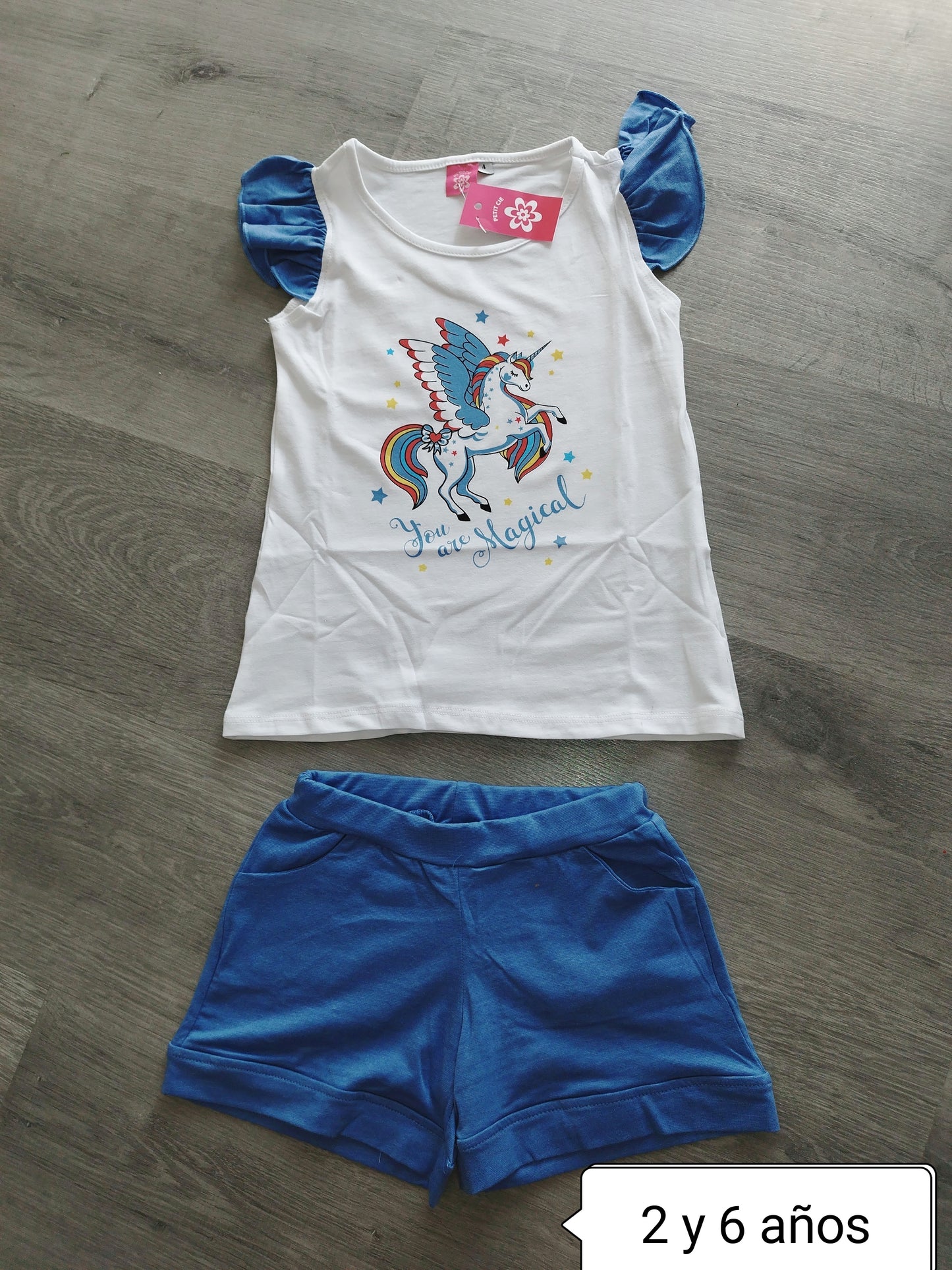 Conjunto niña unicornio verano