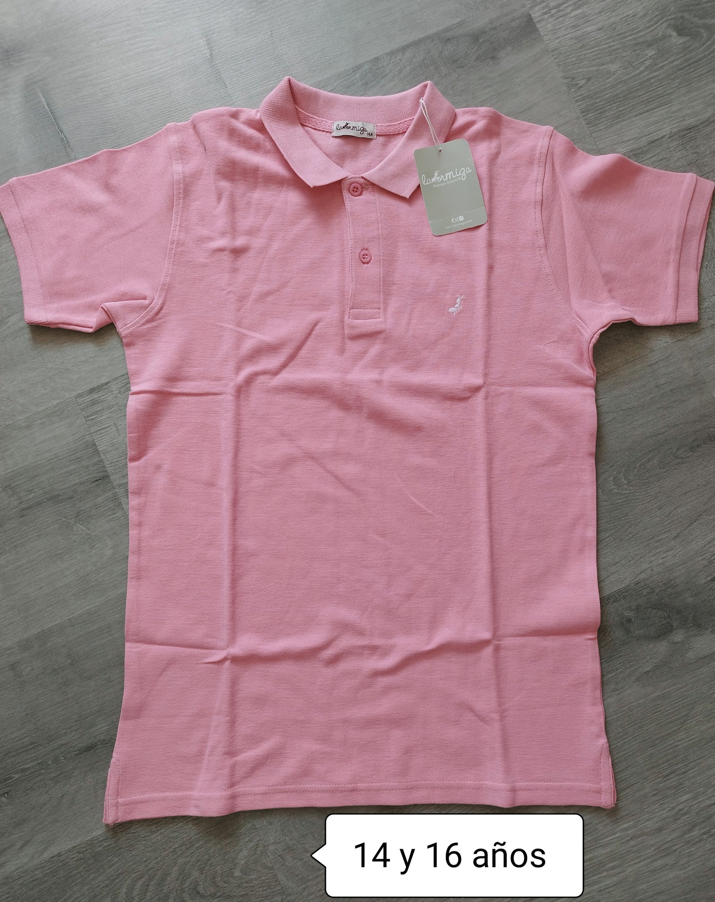 Polo juvenil La Ormiga rosa básico