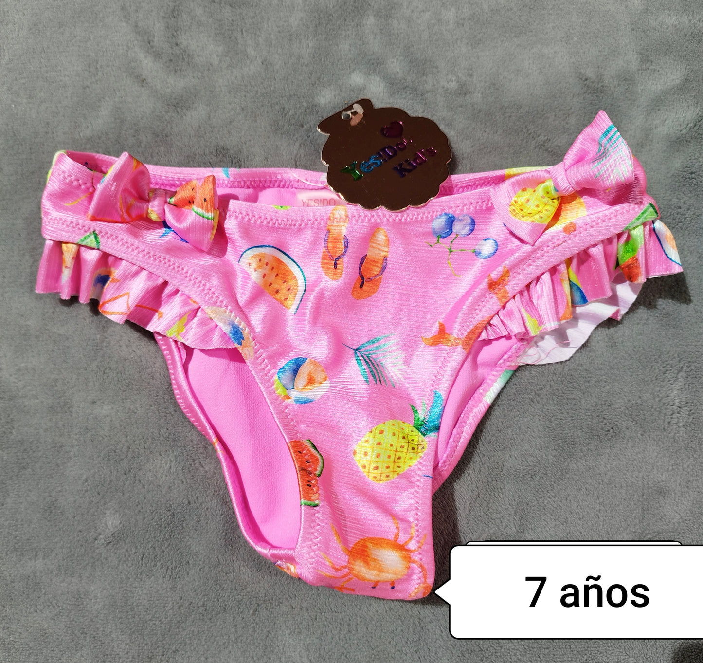 Braguita bikini niña estampado frutas