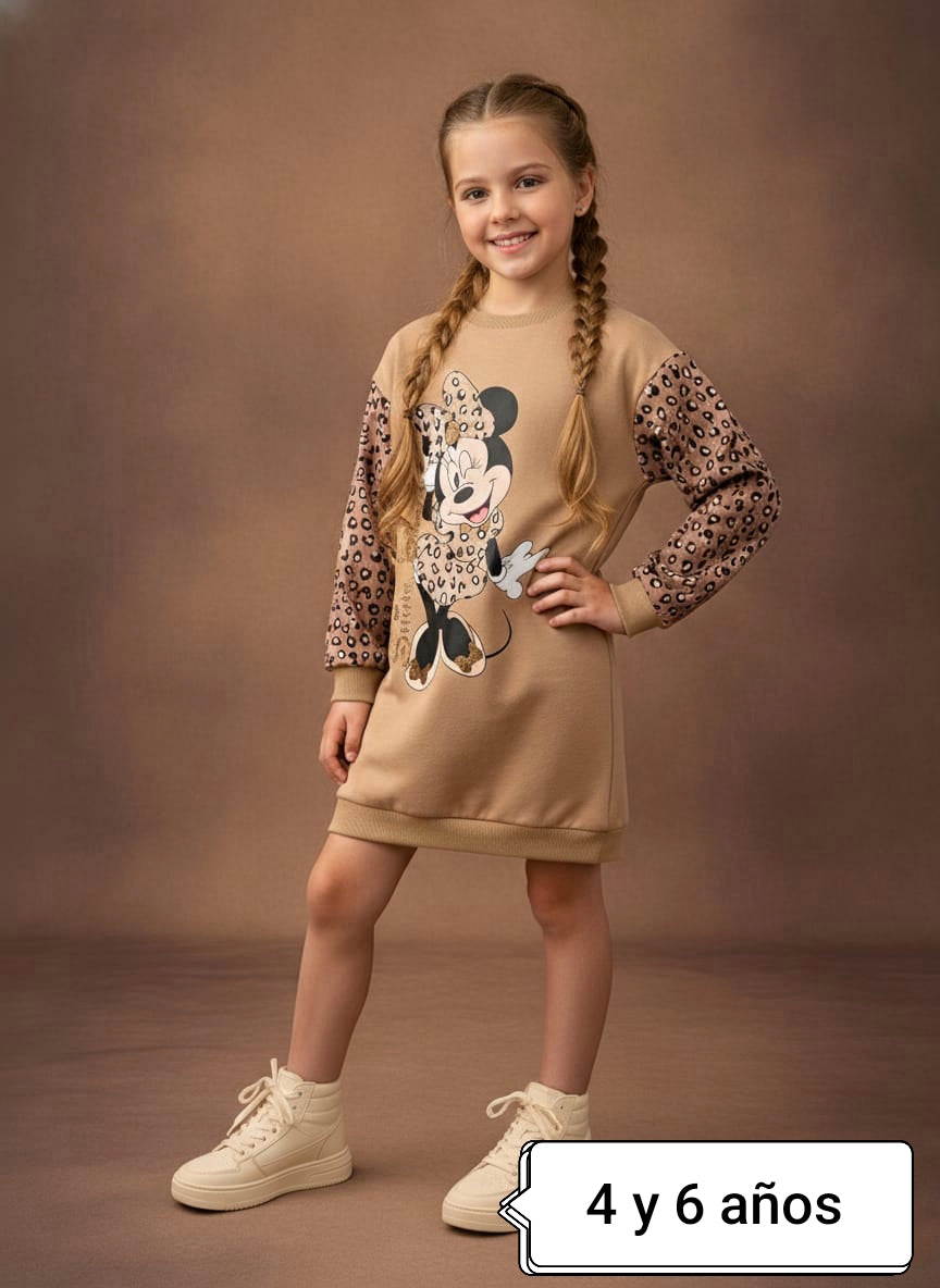 Vestido niña Minnie animal print