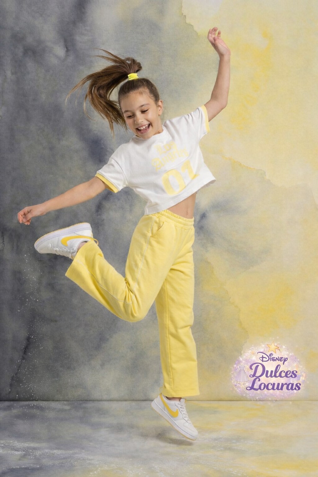 Conjunto niña Los Ángeles amarillo