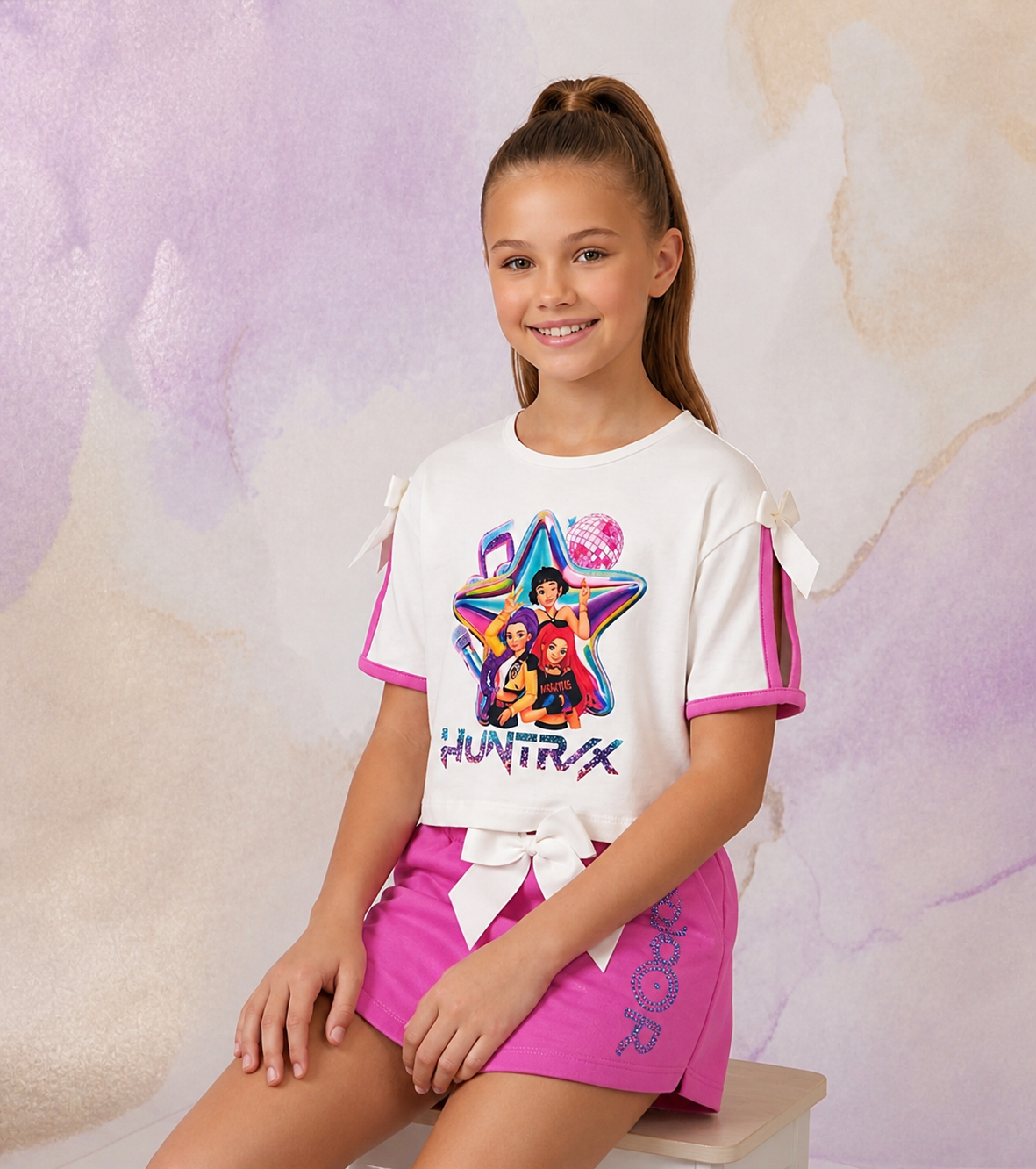 Conjunto KPOP con Falda Pantalón para Niña