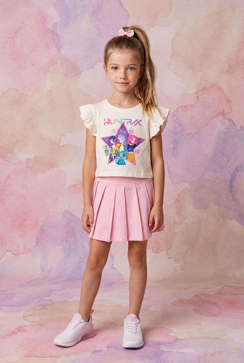 Conjunto Infantil K-Pop Demon Hunters Camiseta y Falda Short