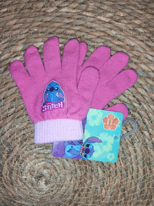 Guantes Infantiles Stitch Rosa Disney
