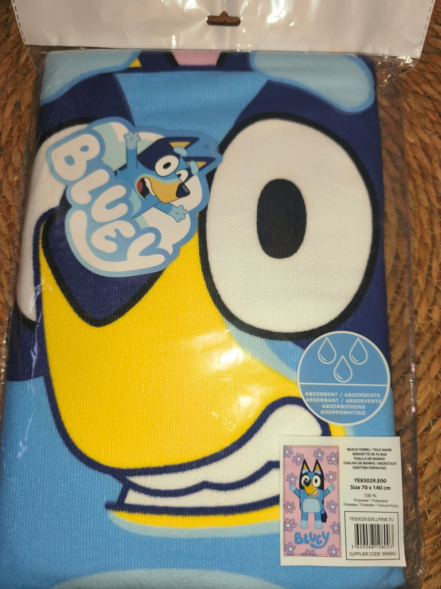 Toalla Infantil Bluey 70x140 cm Playa Piscina Microfibra