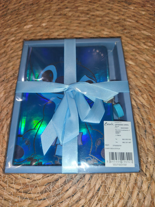 Set Diario Stitch Disney + Bolígrafo Regalo Cuaderno Infantil Con Caja