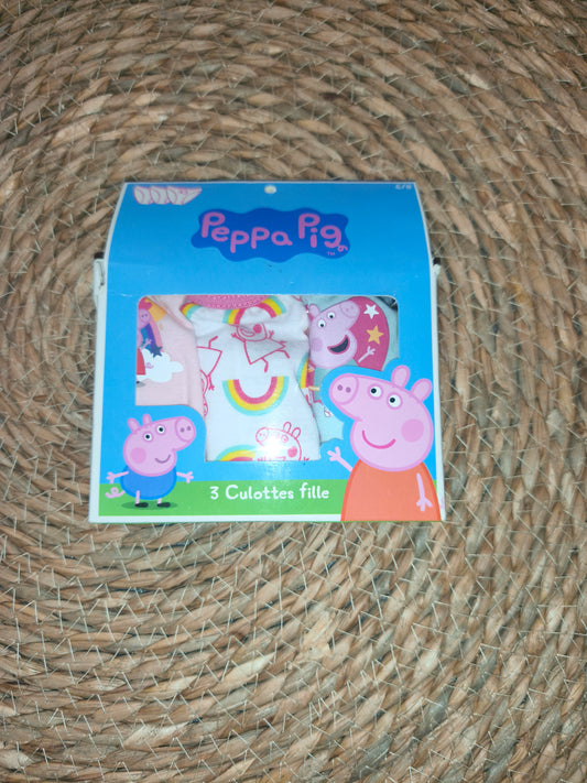 Pack 3 Braguitas Peppa Pig Niña Algodón Ropa Interior Infantil