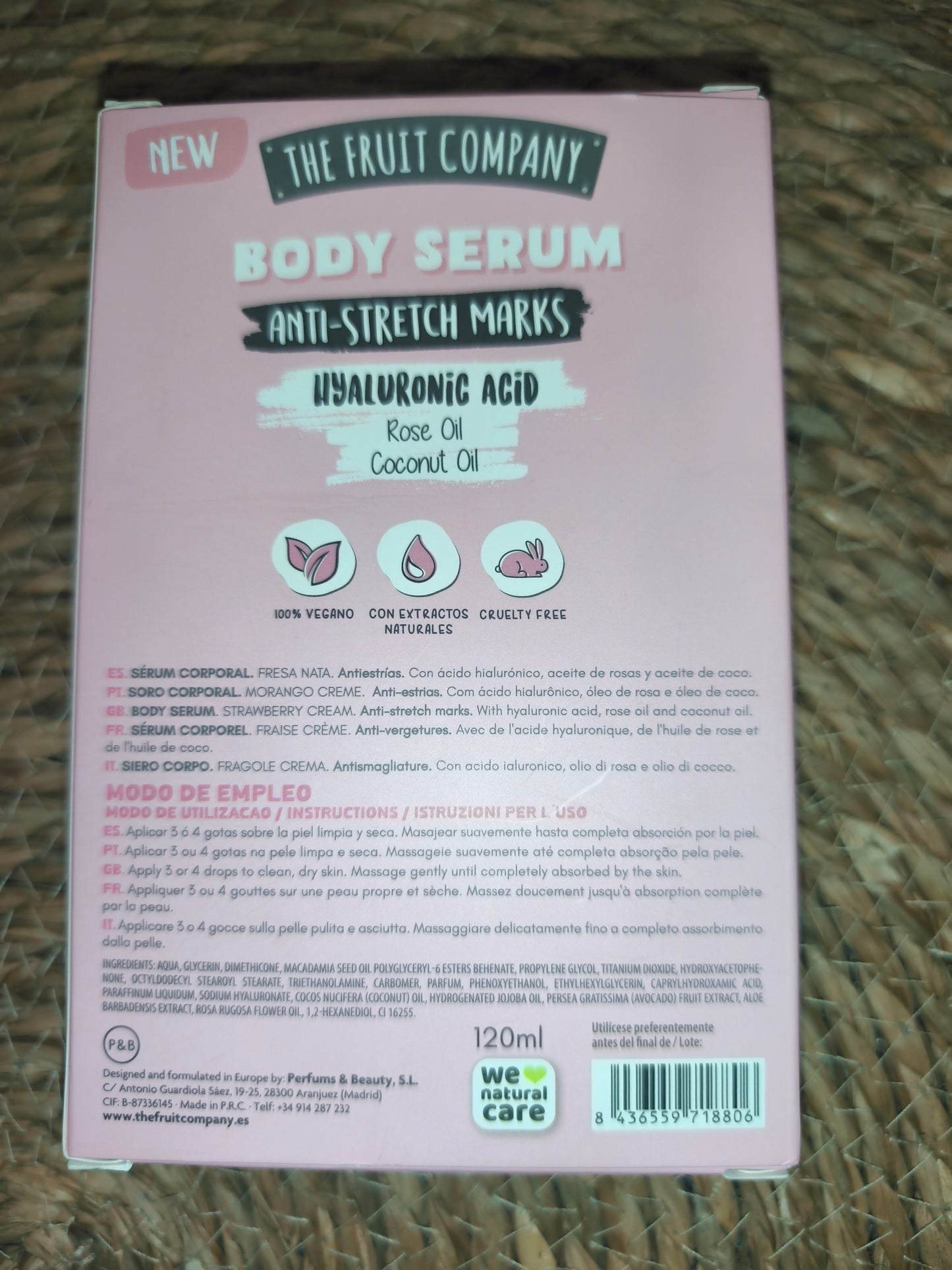 Serum Corporal Antiestrías Ácido Hialurónico Fresa Nata The Fruit Company