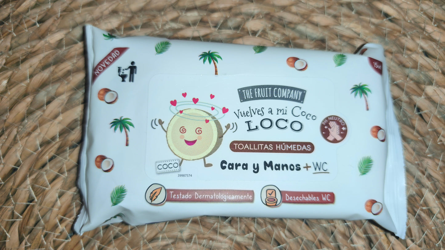Toallitas húmedas The Fruit Company cara, manos y WC (15 uds) – Varios aromas