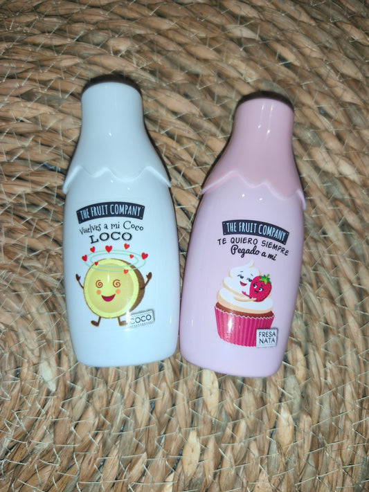 Gel/loción corporal The Fruit Company – Coco y Fresa Nata (aroma dulce)