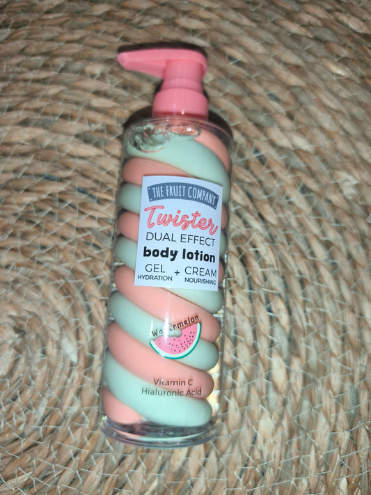 Loción corporal Twister The Fruit Company sandía – Gel + crema hidratante con vitamina C