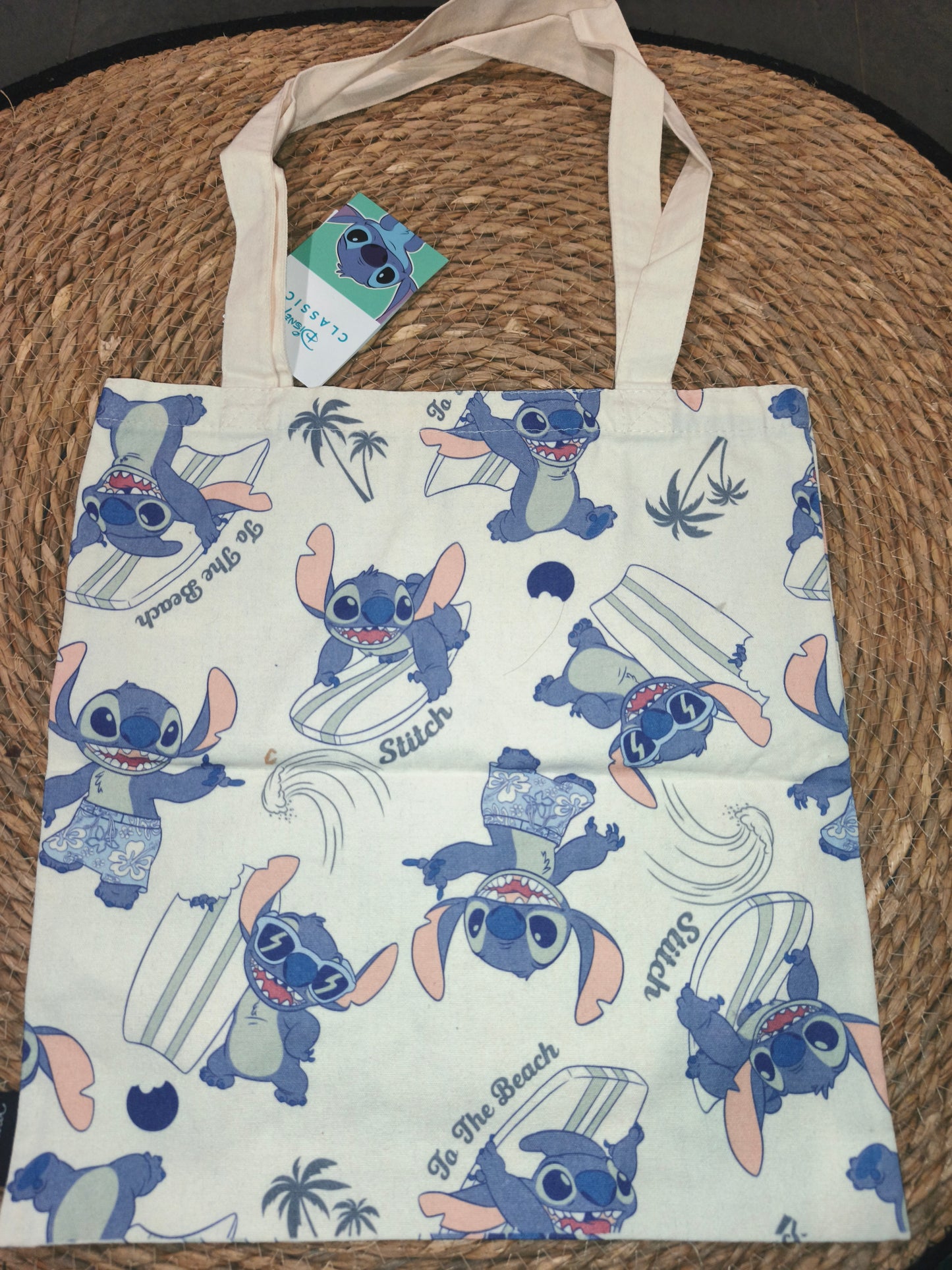 Bolsa tote Stitch Disney – bolsa de tela reutilizable “Go to the beach