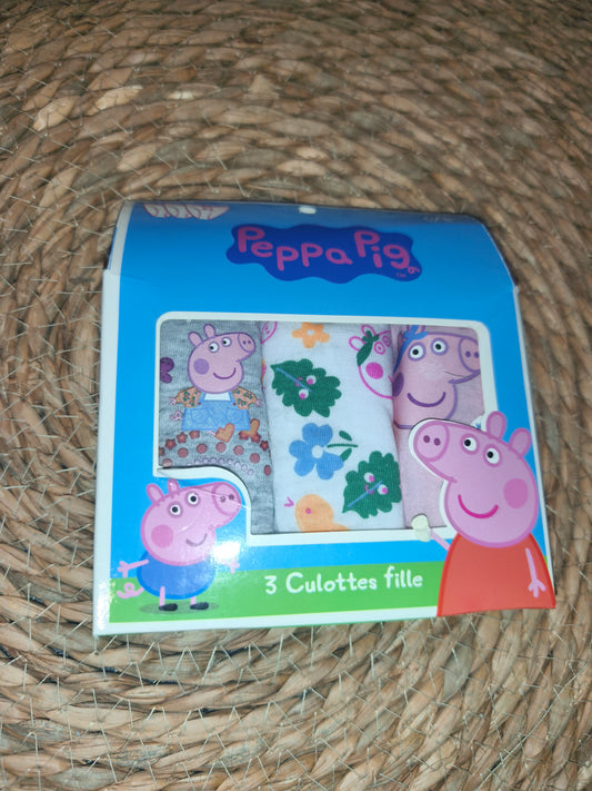 Pack 3 braguitas niña Peppa Pig – ropa interior infantil algodón
