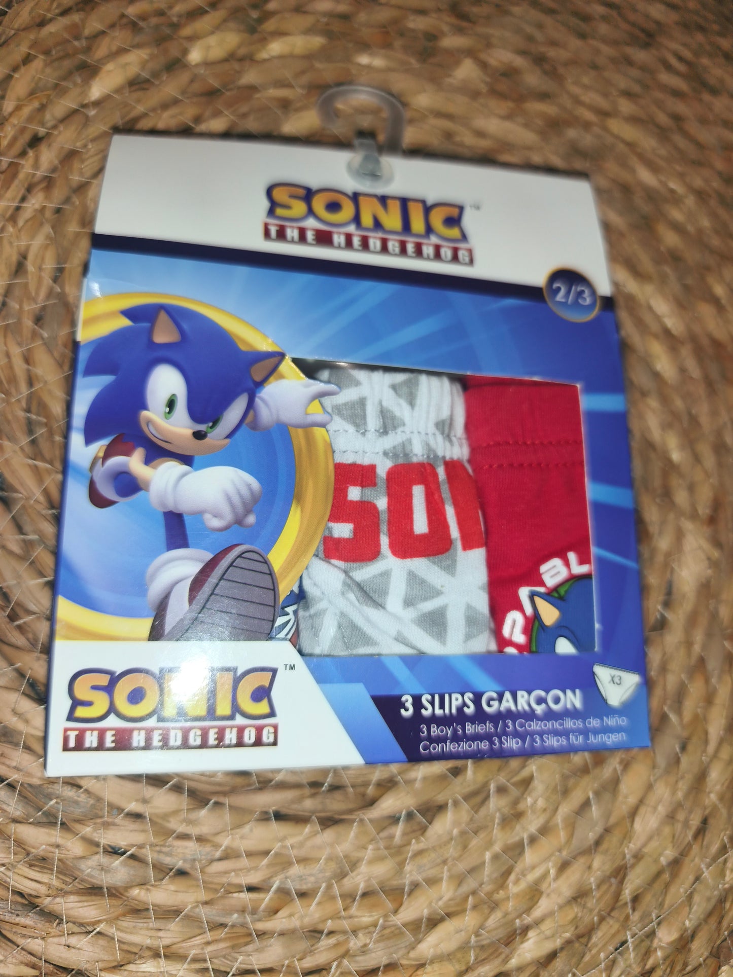 Pack 3 calzoncillos niño Sonic – slips infantiles algodón