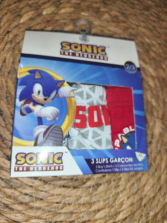 Pack 3 calzoncillos niño Sonic – slips infantiles algodón