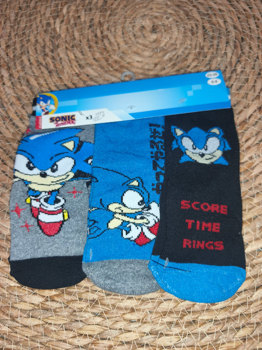 Pack 3 Pares de Calcetines Sonic