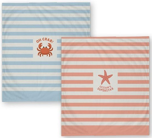 Toalla doble marinera Soft Beach 160x180 cm | Azul o salmón | Playa y piscina