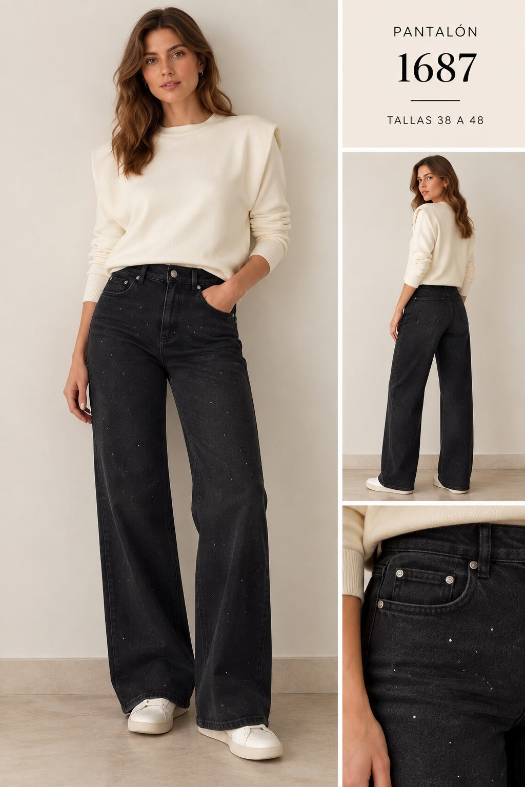 Pantalón negro Con Brilli