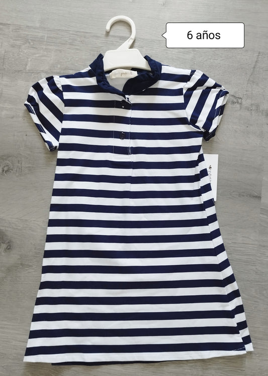 Vestido niña rayas marinero