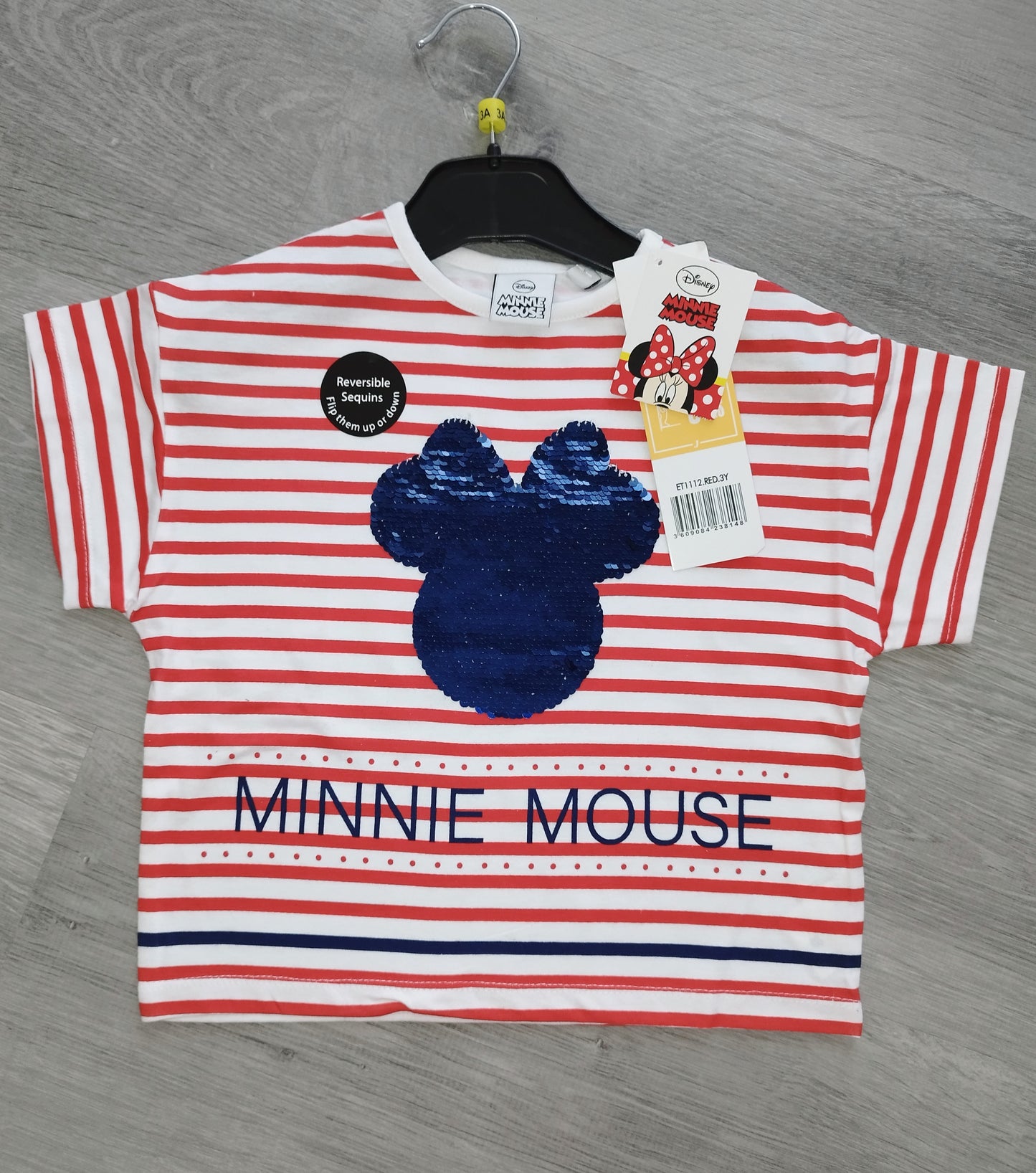 Camiseta Minnie Mouse niña lentejuelas reversible