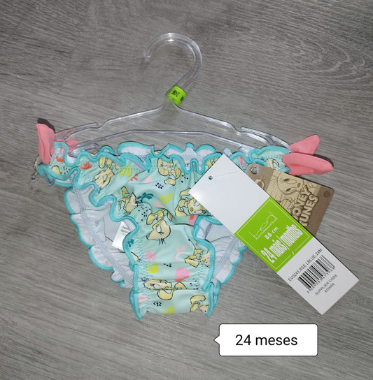 Braguita bikini bebé niña con volantes estampado