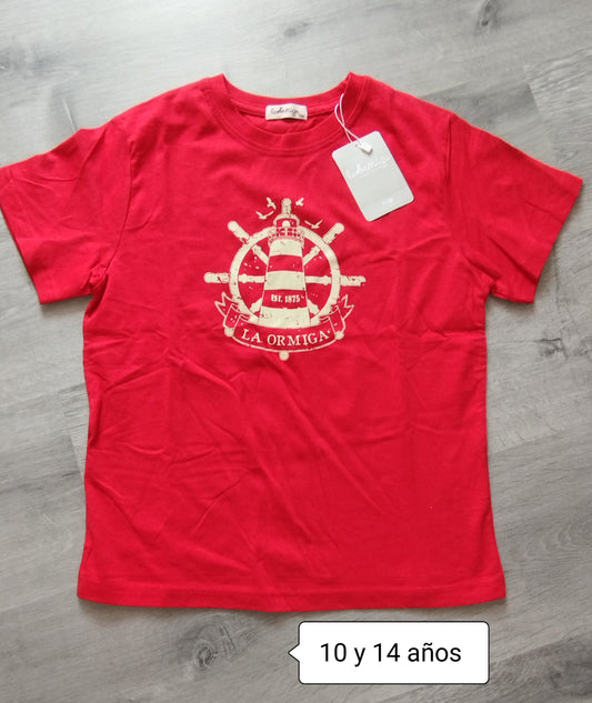 Camiseta niño La Ormiga roja con estampado marinero