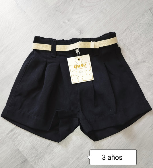 Pantalón niña negro elegante con cinturón