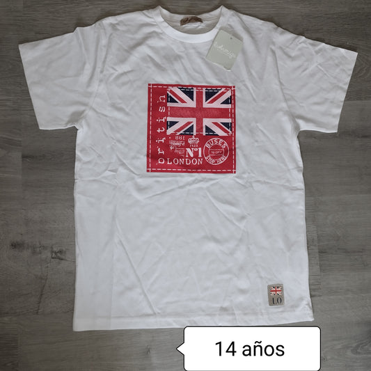 Camiseta juvenil La Ormiga blanca con bandera Londres