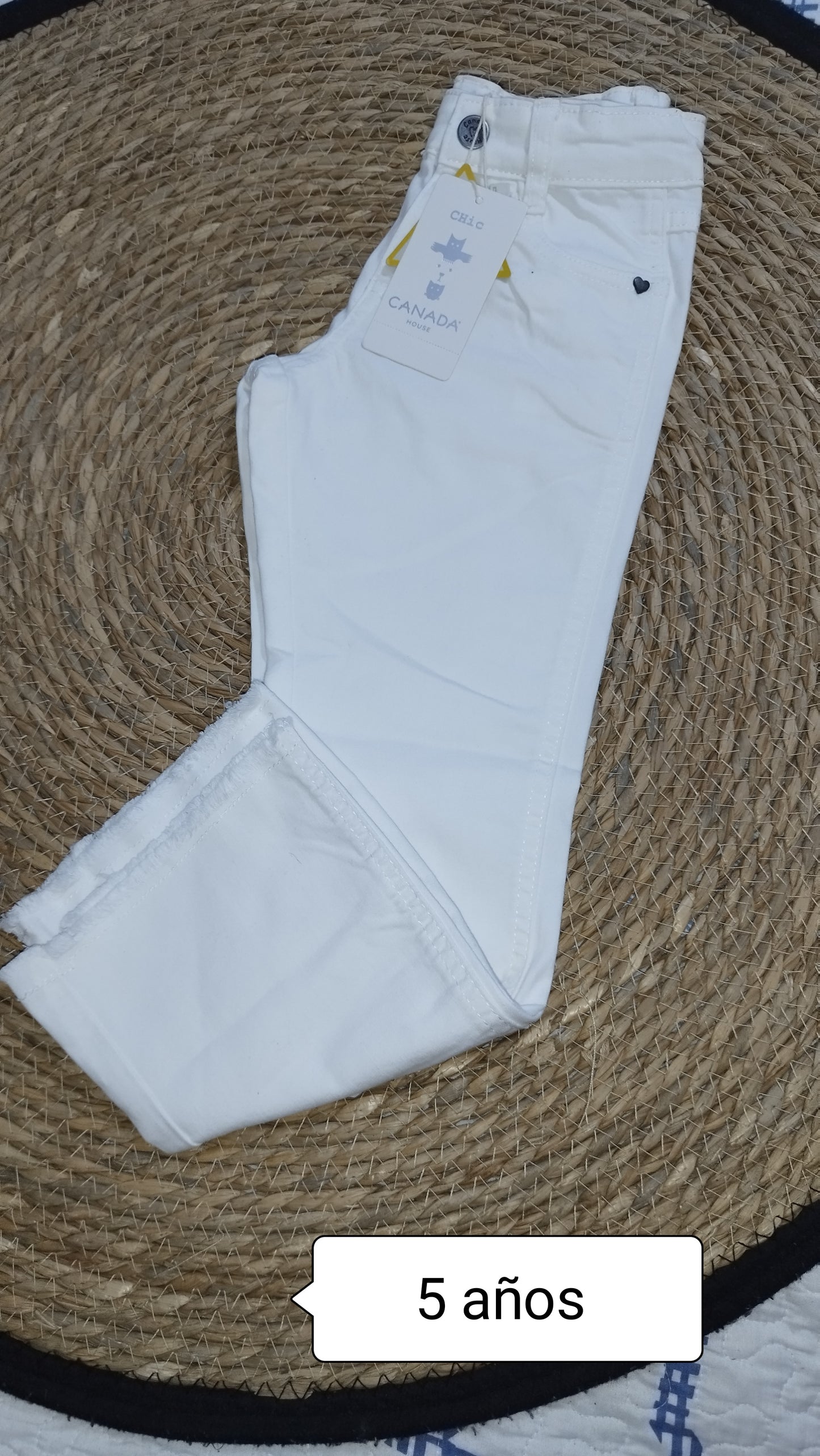 Pantalón Vaquero Blanco