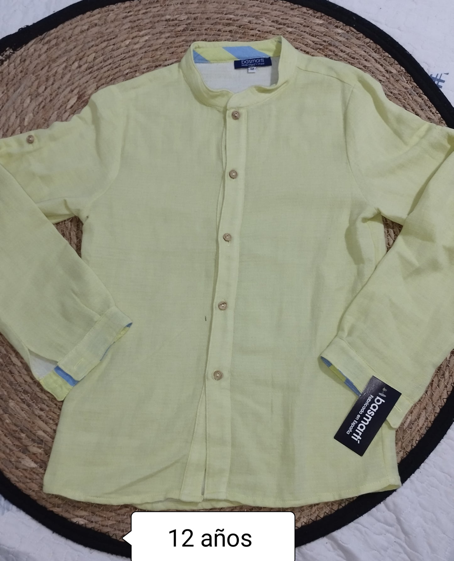 Camisa Infantil Amarilla de Lino