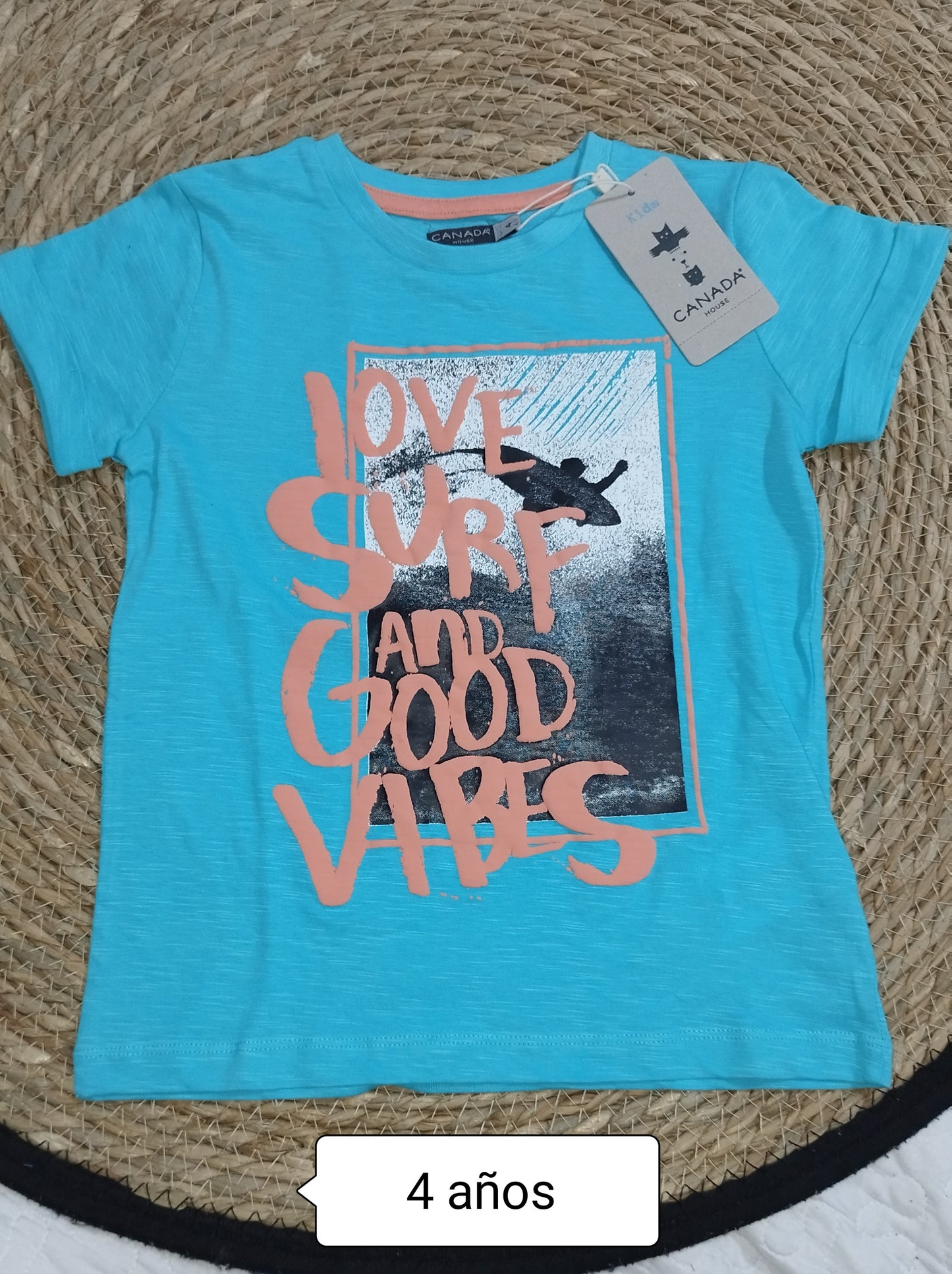 Camiseta niño azul surf