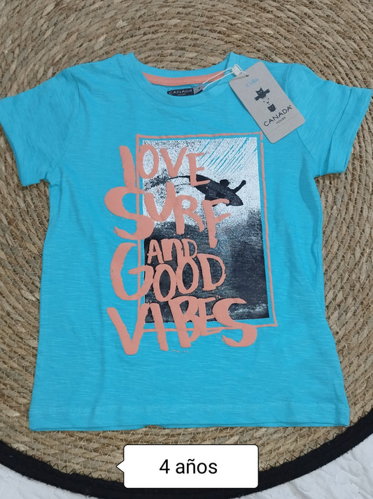 Camiseta niño azul surf