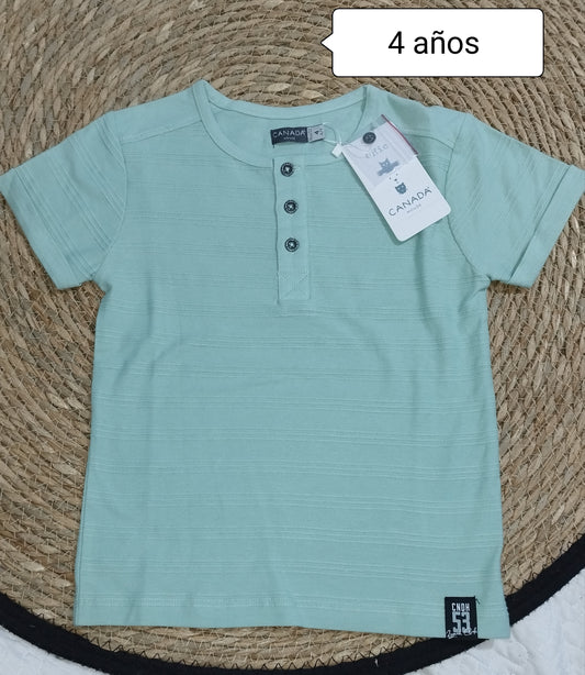 Camiseta niño verde agua