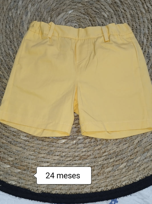 Bermuda niño amarilla básica