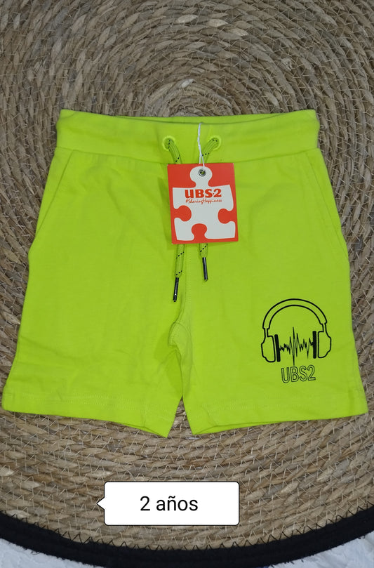 Pantalón niño verde flúor básico