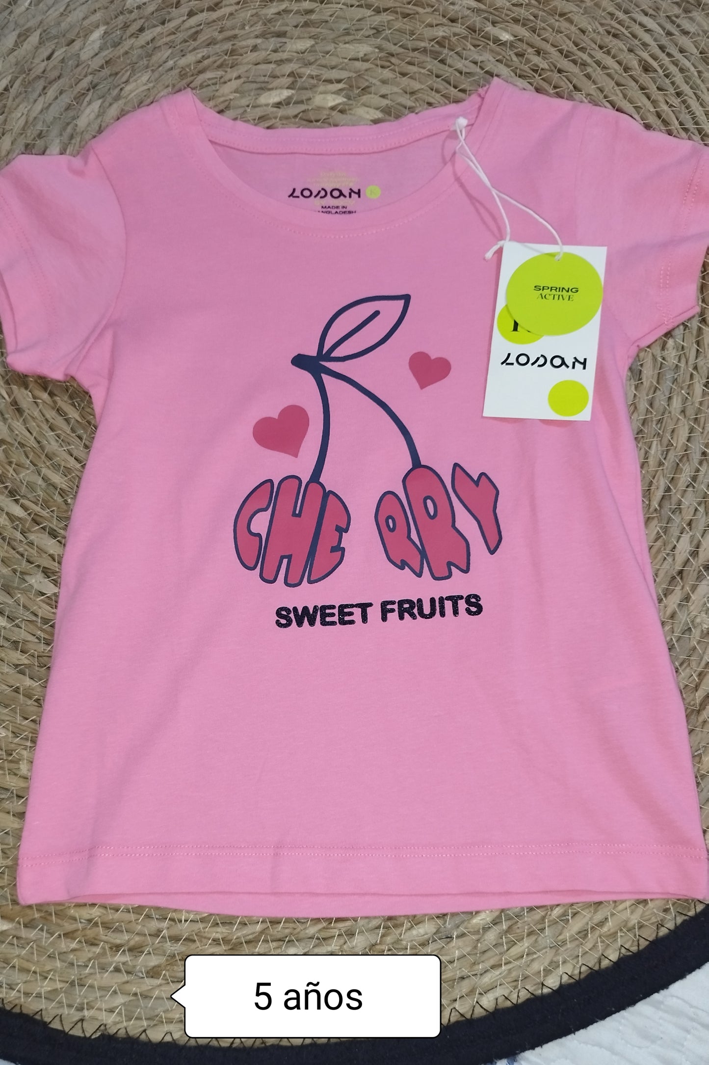 Camiseta niña LOSAN rosa cereza sweet fruits