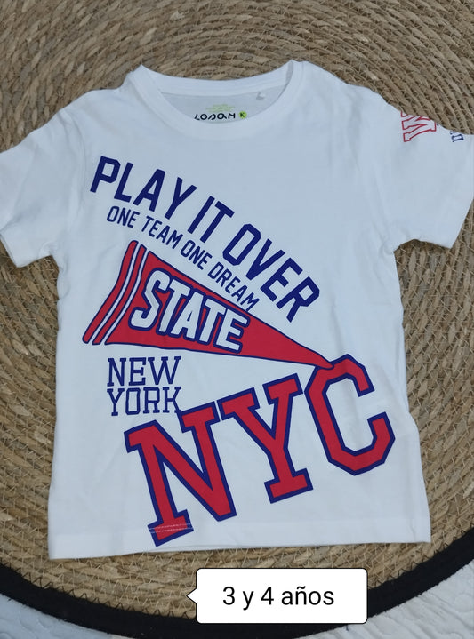 👉 Camiseta niño LOSAN blanca NYC