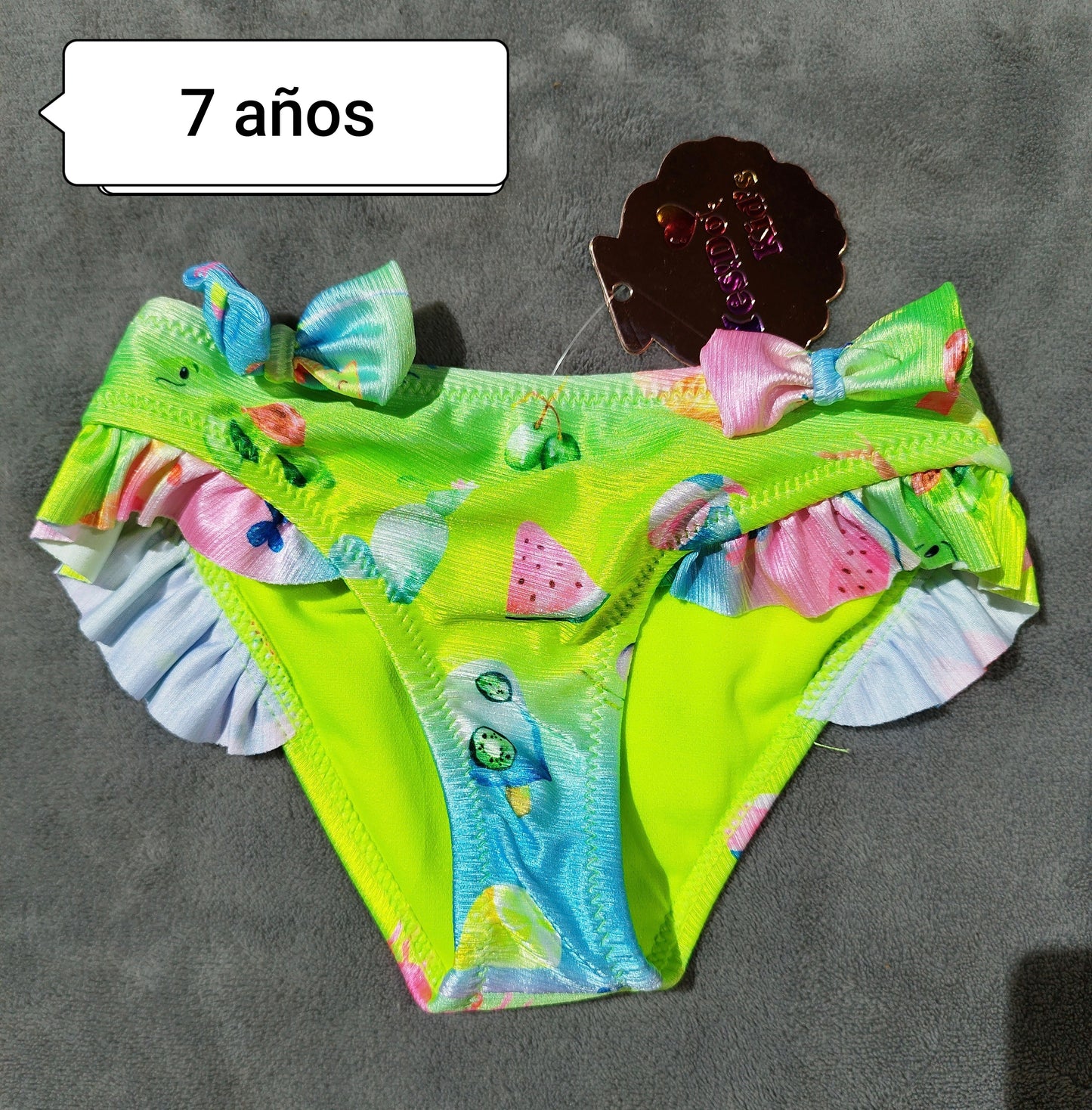 Braguita bikini niña estampado frutas