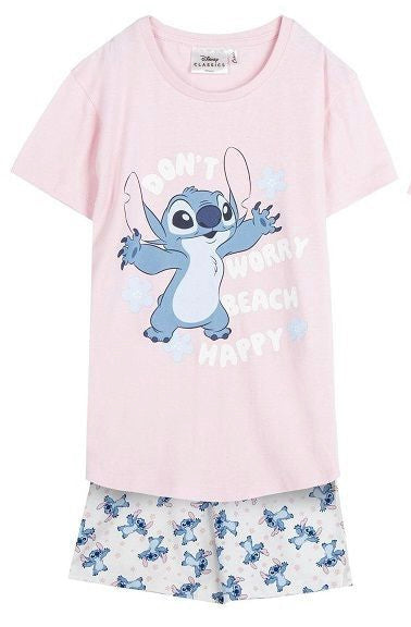 Pijama infantil Stitch rosa verano
