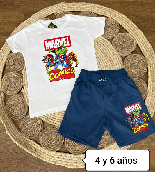 Conjunto niño verano Marvel Comics