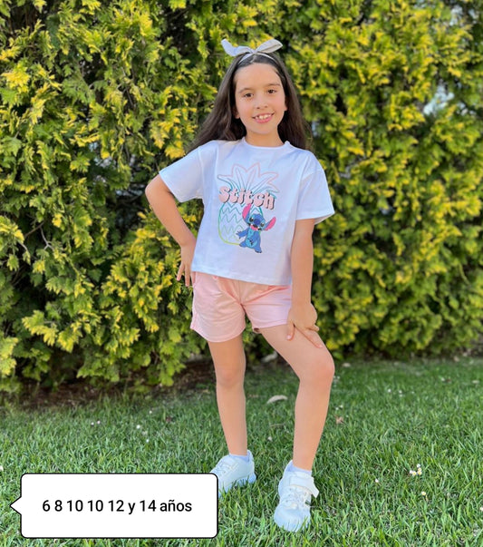 Conjunto niña verano Stitch
