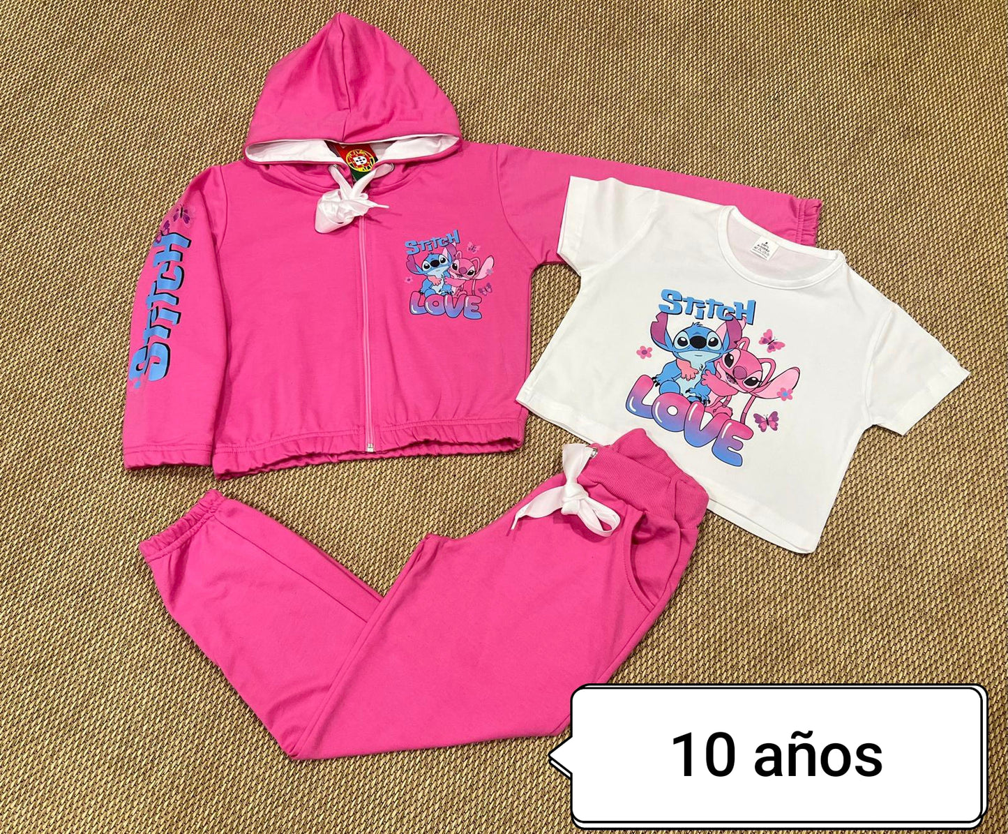 Conjunto Deportivo Stitch Love 3 Piezas para Niña