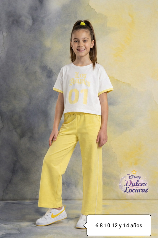 Conjunto niña Los Ángeles amarillo