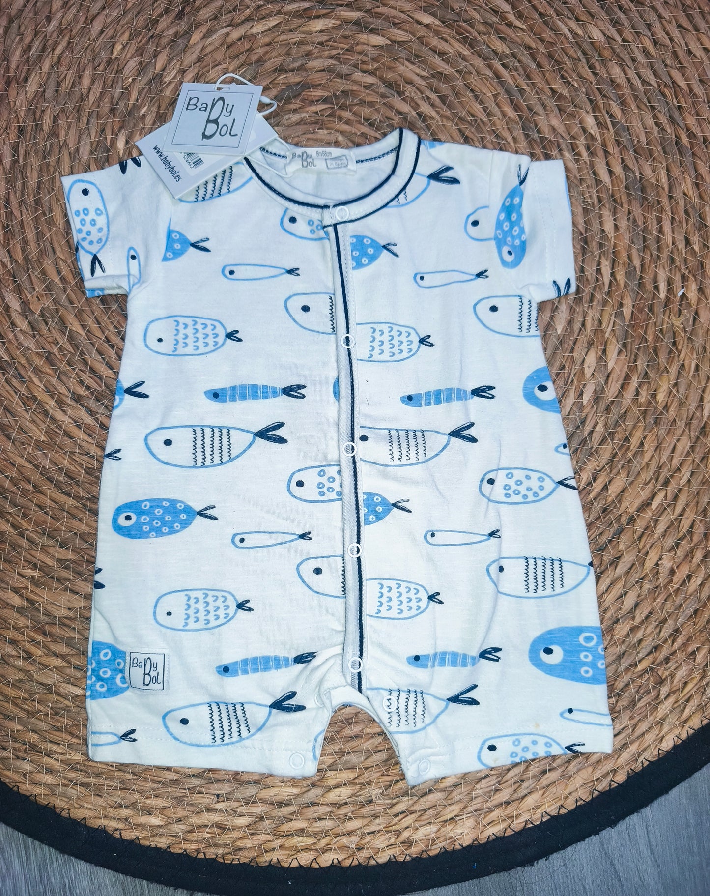 Pelele bebé estampado peces