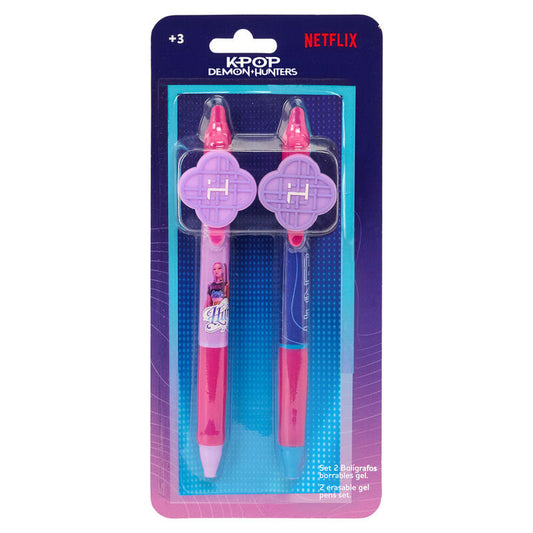 Set de 2 Bolígrafos de Gel Borrables KPop Demon Hunters