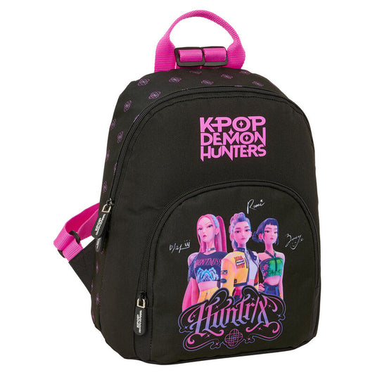 Mochila Negra K-pop Demon Hunters 25x30x13cm.